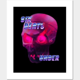 Retrowave skull Posters and Art